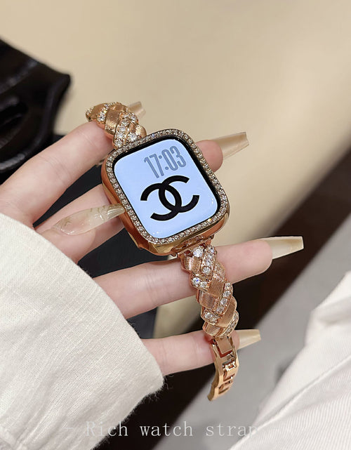 Load image into Gallery viewer, Wheat Spike Diamond-Encrusted Metal Starlight Watch Band for Apple Watch Female
