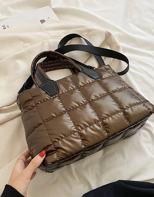 Load image into Gallery viewer, Fashionable Plaid Stitching Shoulder Bag
