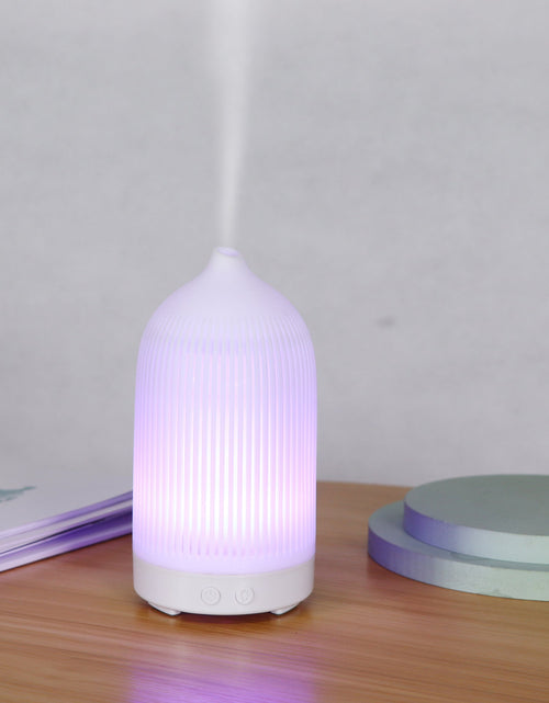 Load image into Gallery viewer, 7 Color Aromatherapy Lamp Aromatherapy Machine Ultrasonic Atomization Mini Desktop Humidifier Home Bedroom Wood Grain Aromatherapy Machine
