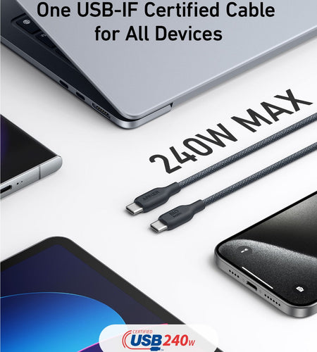 Anker <b>543</b> USB C to USB C Cable (240W, 10 ft)