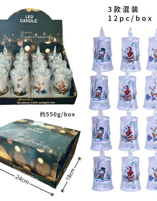 Load image into Gallery viewer, Christmas led electronic candle light Christmas snowman elk decoration luminous night light atmosphere light ornaments
