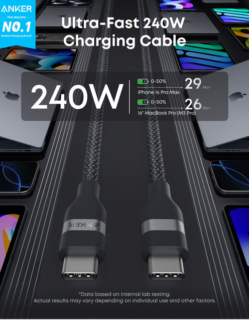 Load image into Gallery viewer, Anker USB-C to USB-C Cable (3 ft / 6 ft, 240W, Upcycled-Braided)
