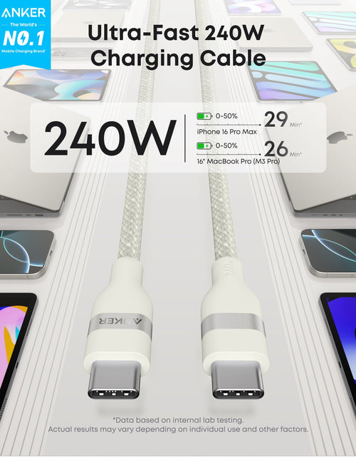 Load image into Gallery viewer, Anker USB-C to USB-C Cable (3 ft / 6 ft, 240W, Upcycled-Braided)
