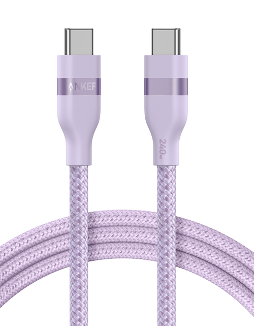 Load image into Gallery viewer, Anker USB-C to USB-C Cable (3 ft / 6 ft, 240W, Upcycled-Braided)
