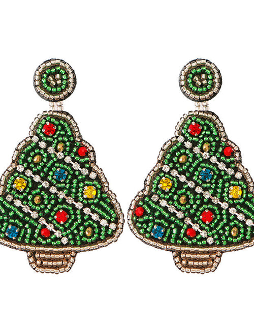 Load image into Gallery viewer, Christmas Day Earrings Earrings Handmade Beads Christmas Old Man Cartoon Character Tassel Rice Beads Earrings
