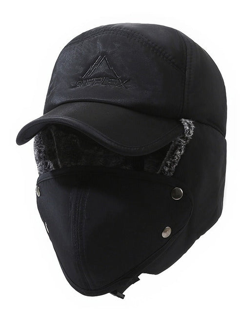 Load image into Gallery viewer, Middle aged and elderly cotton hats, outdoor ear protection cycling hats, cold proof skiing hats with fleece insulation
