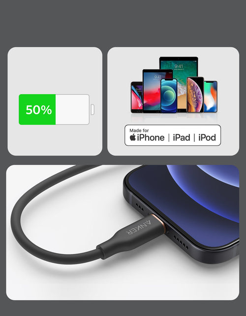 Load image into Gallery viewer, Anker <b>641</b> USB-C to Lightning Cable (Flow, 3 ft Silicone)
