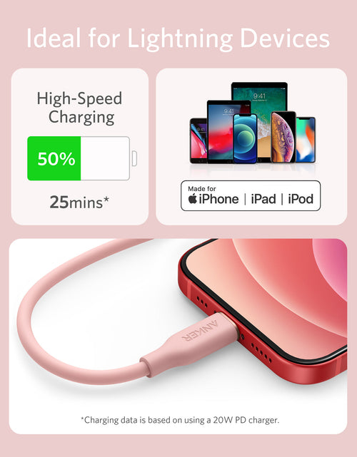 Load image into Gallery viewer, Anker <b>641</b> USB-C to Lightning Cable (Flow, 3 ft Silicone)
