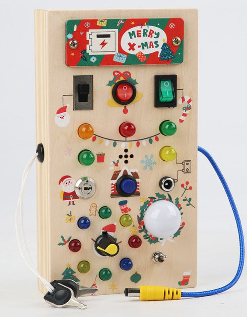 Load image into Gallery viewer, Montessori Busy Board Sensory Toys Wooden with LED Light Switch Control Board Travel Activities Kids Games for 2-4 Years Old
