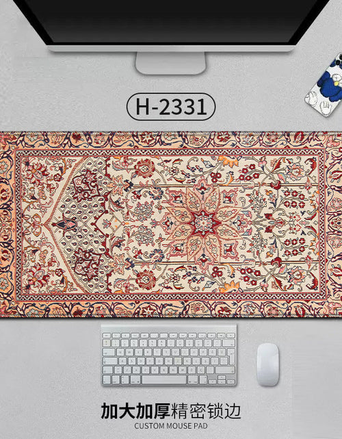 Load image into Gallery viewer, Large Persian Mouse Pad Office Carpet MousePad Natural Rubber Lockedge Anti Slip Desk Mat Laptop Office Game Accessories Pad
