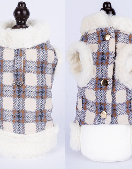 Load image into Gallery viewer, Dog clothing with warmth and plush that can be pulled vest teddy bear small dog cat pet clothing
