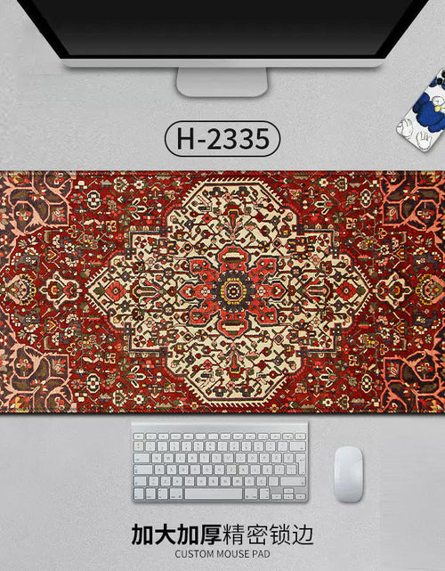 Load image into Gallery viewer, Large Persian Mouse Pad Office Carpet MousePad Natural Rubber Lockedge Anti Slip Desk Mat Laptop Office Game Accessories Pad
