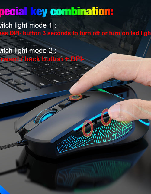 Load image into Gallery viewer, X100 wired gaming mouse with colorful glowing e-sports office mouse adjustable 3600dpi
