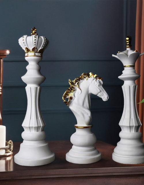 Load image into Gallery viewer, Chess resin ornaments wine cabinets kings queens warhorses chess pieces chessboards home decor
