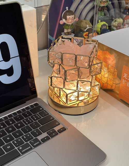 Load image into Gallery viewer, USB Crystal Table Lamp Three Color Dimming Magic Cube Stone Romantic Atmosphere Lights Bedroom Bedside Night Light For Home Room
