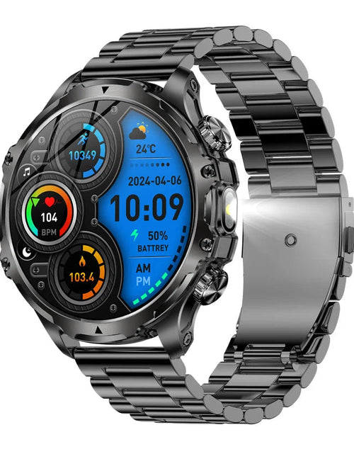 Load image into Gallery viewer, AK75 Smart Watch Flashlight  Men Outdoors Sports Fitness Tracker 700mah Large Battery BT Calling LED Light Smartwatch
