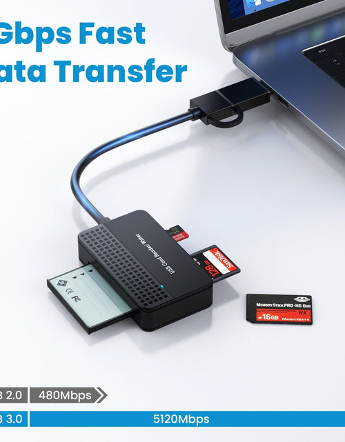 Load image into Gallery viewer, USB 3.0 Four in One USB 3.1 CF SD TF MS Memory Card/DSLR Camera Card Reader Type-c
