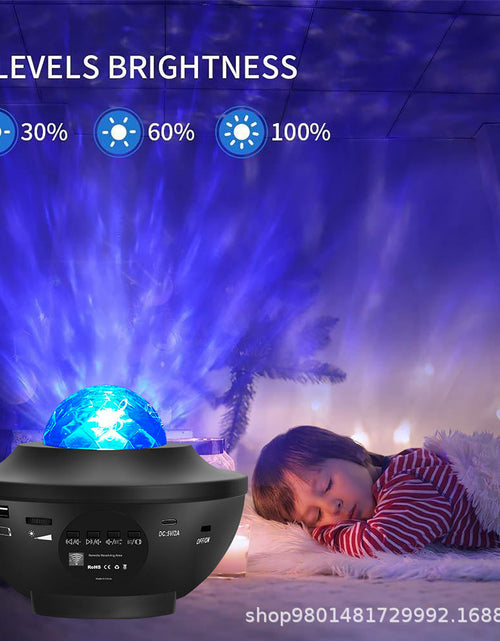Load image into Gallery viewer, Popular Small Bowl Starry Sky Light Projection Light USB Bluetooth Music Rotating Water Ripple Starry Sky Laser Atmosphere Light
