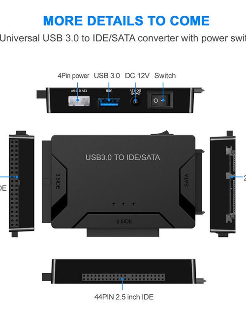 Load image into Gallery viewer, USB 3.0 hard drive adapter for three purposes USB 3.0 to SATA/IDE easy drive cable multifunctional easy drive cable
