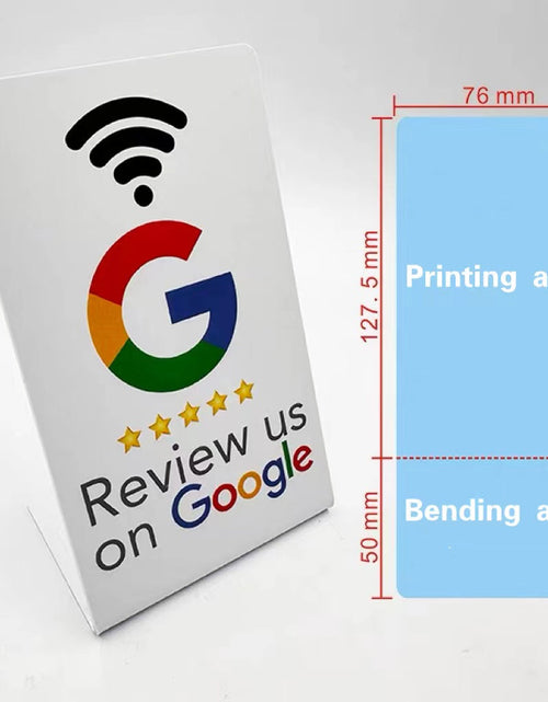 Load image into Gallery viewer, Google comment card NFC standing card NTAG213URL written into Apple Android phone touch NFC review card
