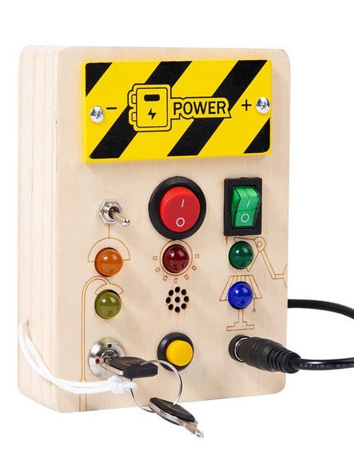 Load image into Gallery viewer, Montessori Busy Board Sensory Toys Wooden with LED Light Switch Control Board Travel Activities Kids Games for 2-4 Years Old
