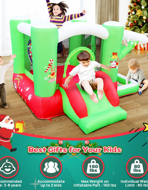 Load image into Gallery viewer, Christmas Jump 'n Slide Inflatable Bouncer for Kids Complete Setup with Blower - 80" x 91" Play Area - 55" Tall
