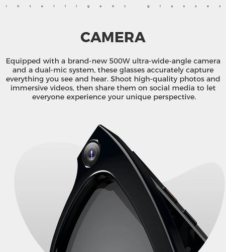 Bluetooth AI shooting glasses Bluetooth call voice assistant real-time translation 5-megapixel shooting stabilization
