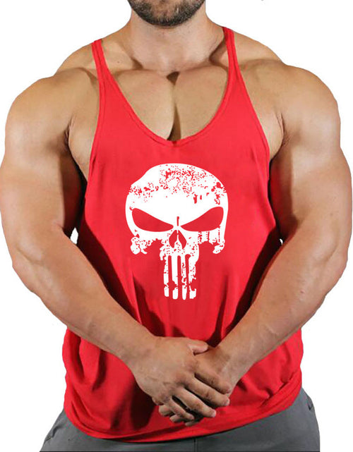 Load image into Gallery viewer, Fitness vest men's loose sleeveless T-shirt sports clothes camisole sports training top
