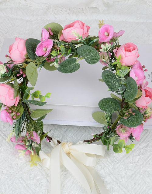 Load image into Gallery viewer, European and American style brides, sweet flower garlands, hair accessories, photography, photography, travel, hairbands, super fairy wedding dresses, dress accessories
