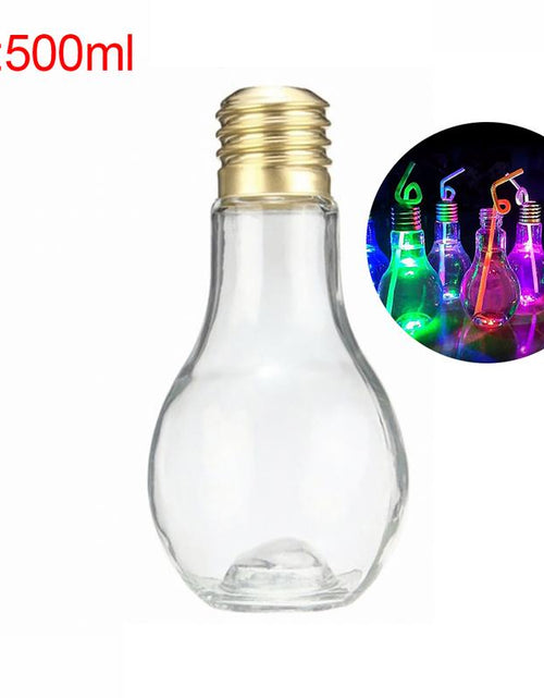 Load image into Gallery viewer, Light Bulb Fruit Juice Bottles Portable Cute Juicer Milk Water Bottle Colorful Drink-ware

