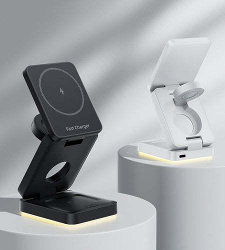 3 in 1 Wireless Charger Magnetic Foldable Charger For iphone charger power Adapter Charging Stand & Holder