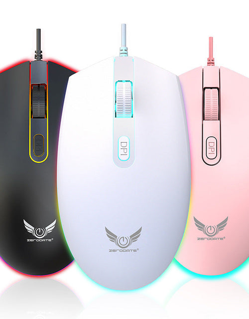 Load image into Gallery viewer, USB illuminated wired mouse, computer peripherals, e-sports games, colorful RGB scrolling light mouse
