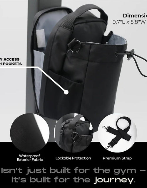 Load image into Gallery viewer, Magnetic Sling Bag for Men &amp; Women. Ideal as a gym, travel, and work bag. Keeps your belongings off the dirty gym floor.
