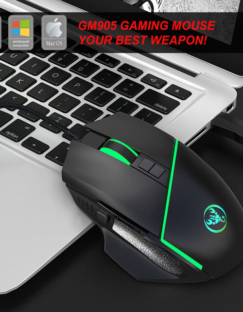 Load image into Gallery viewer, A876 wired mouse with colorful synchronized lighting, 6400dpi adjustable lighting, can turn off gaming mouse
