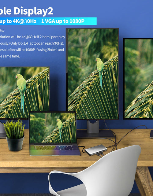 Load image into Gallery viewer, Type-C to Dual HDMI VGA Same Screen Dock 12 in 1 Notebook MacBook Converter USB HUB

