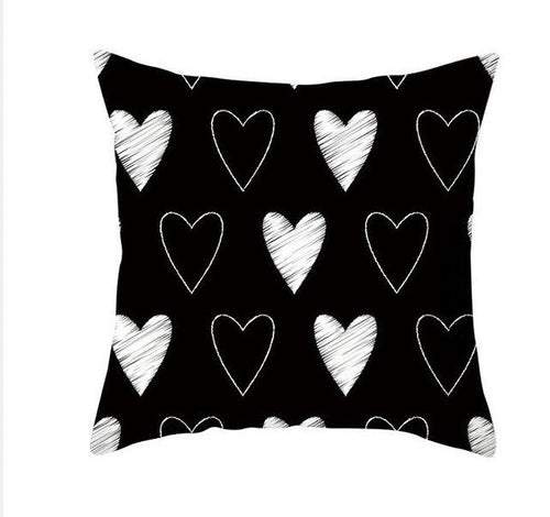 Load image into Gallery viewer, Black White Heart Cushion Cover Arrow I Love You Letters Happy Valentine Pillow Covers Gifts for Couples Valentine's Decoration
