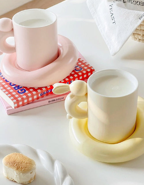 Load image into Gallery viewer, Rabbit Coffee Cup Milk Ceramic Cup And Saucer Set Design Sense Ins Niche Afternoon Tea High Value Mug
