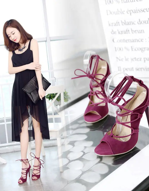 Load image into Gallery viewer, Roman High Heel Peep Toe Sandals
