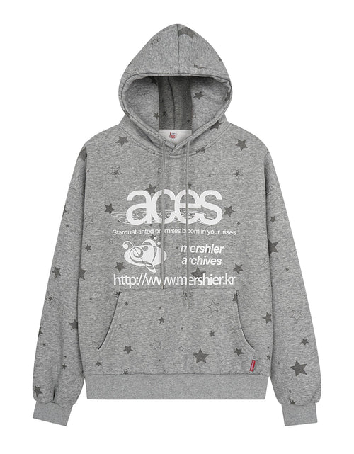 Load image into Gallery viewer, Star letter printed fleece hooded sweatshirt
