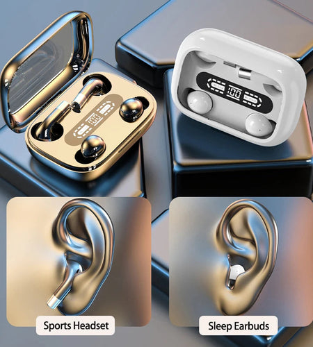 TWS Wireless Bluetooth Headphones ENC Noise Canceling with Mic Earphones Invisible Sleeping Earbuds Sports Waterproof Headset ﻿