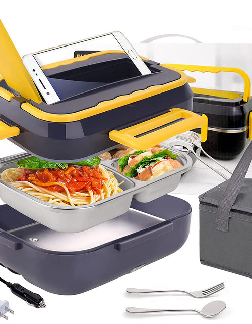 Load image into Gallery viewer, Kitchen ware 1.5L Cookware Sets Heater Portable Electric Lunch Boxes stainless steel Container with Insulation Bag for Car Truck
