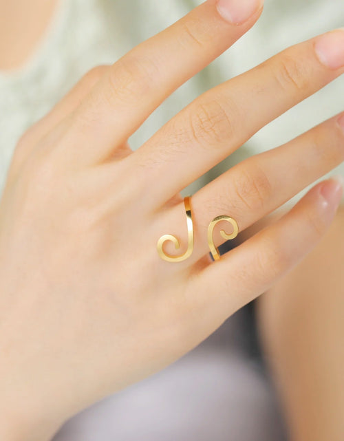 Load image into Gallery viewer, Stainless Steel Large Spiral Ring Women Gold Color Adjustable Finger Rings Minimalist Jewelry Valentine Gift New In
