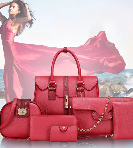 Trendy European Style Snake Print Shoulder Bag Set