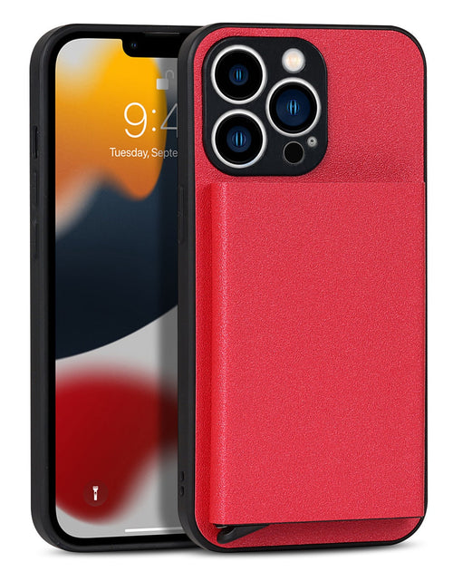 Load image into Gallery viewer, Suitable for iPhone 14 PROMAX plug-in phone case  Apple 11 aluminum alloy wallet phone case IP13 protective case
