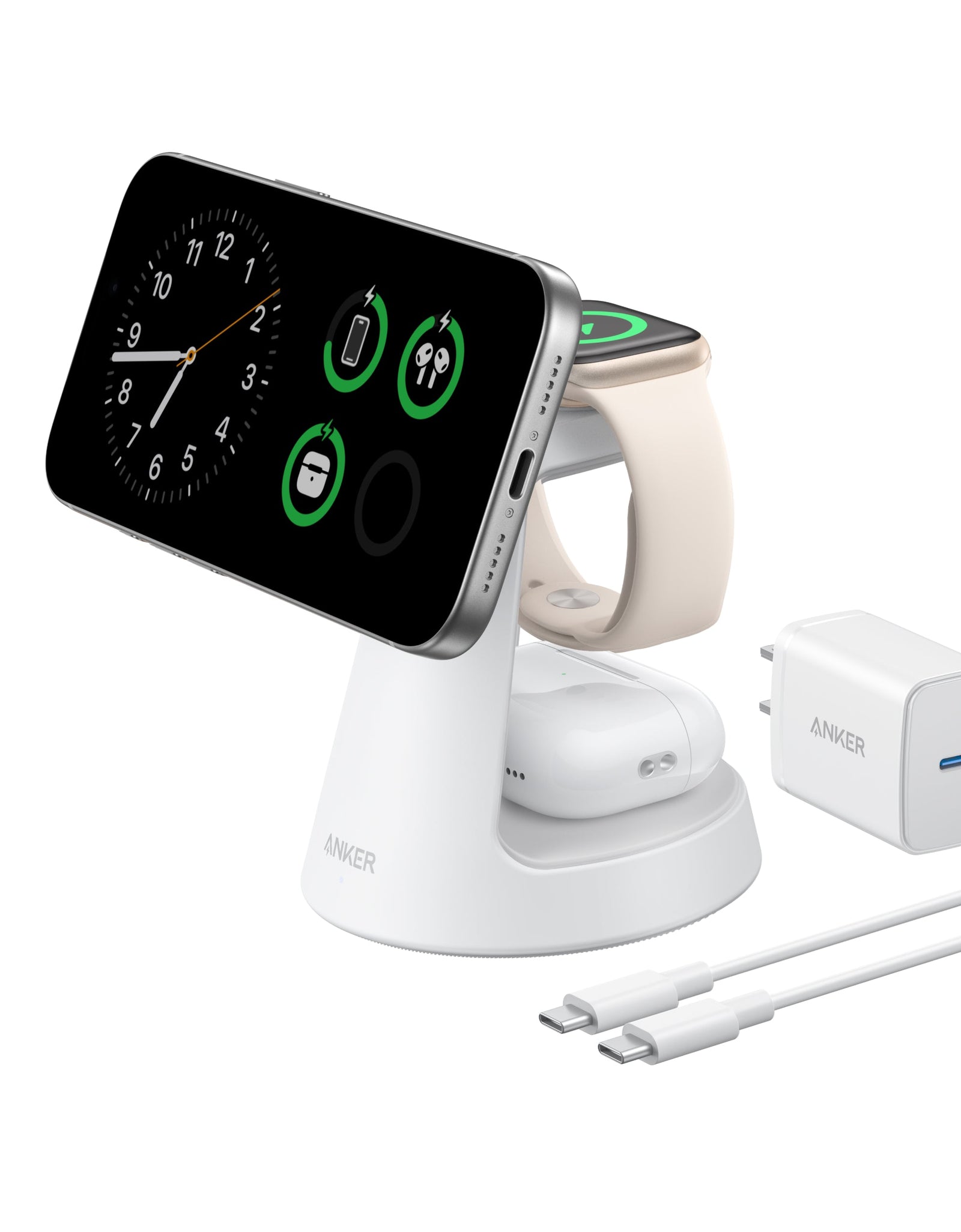 Anker MagGo Wireless Charging Station (3-in-1, Dock Stand)