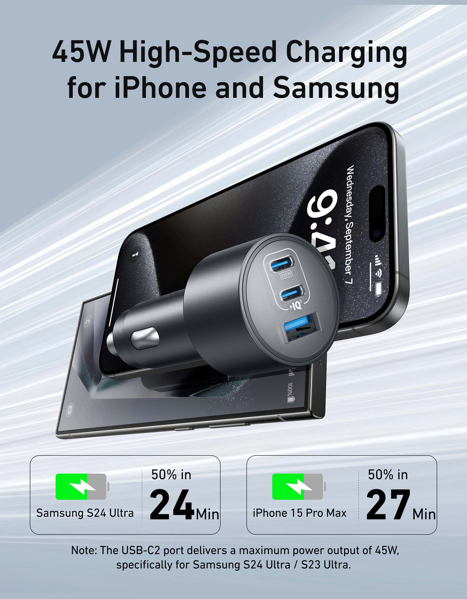 Anker Nano Car Charger (167.5W, 3 Ports)