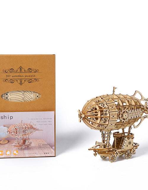 Load image into Gallery viewer, 3D creative three-dimensional puzzle manual DIY wooden airship assembly tabletop decoration model children's small toy gifts
