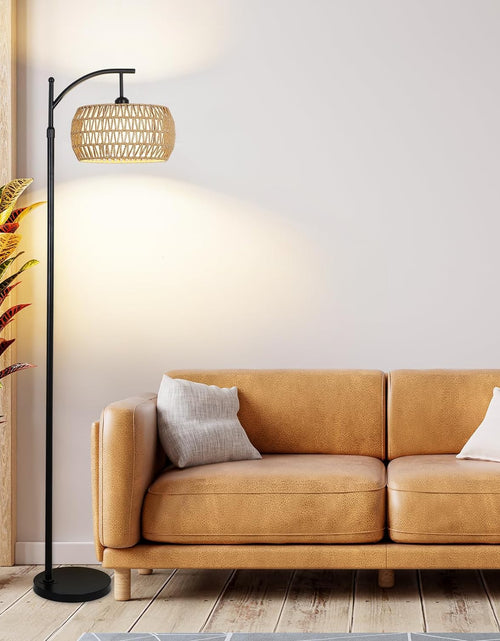 Load image into Gallery viewer, Arc Floor Lamp with Remote Control, Dimmable LED Floor Lamp with 3 Color Temperature Boho Farmhouse Tall Pole Lamp
