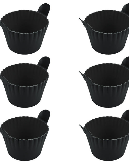 Load image into Gallery viewer, 4-6 reusable silicone air fryer liners &amp; baking cups – non-stick kitchen tools for eggs, cakes, meatballs.
