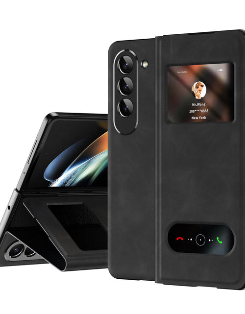Load image into Gallery viewer, Suitable for Samsung Fold6 phone case folding FOLD5 protective case pure pigment leather 5G business full package anti drop leather case
